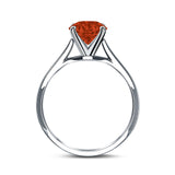 Solitaire Teardrop Simulated Cubic Zirconia Wedding Ring 925 Sterling Silver Center Stone-(8mmx6mm)