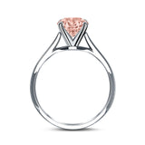 Solitaire Teardrop Simulated Cubic Zirconia Wedding Ring 925 Sterling Silver Center Stone-(8mmx6mm)