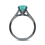 Solitaire Teardrop Simulated Cubic Zirconia Wedding Ring 925 Sterling Silver Center Stone-(8mmx6mm)