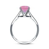 Solitaire Teardrop Simulated Cubic Zirconia Wedding Ring 925 Sterling Silver Center Stone-(8mmx6mm)