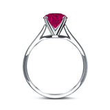 Solitaire Teardrop Simulated Cubic Zirconia Wedding Ring 925 Sterling Silver Center Stone-(8mmx6mm)