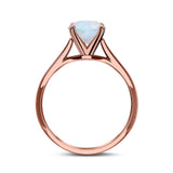Solitaire Teardrop Simulated Cubic Zirconia Wedding Ring 925 Sterling Silver Center Stone-(8mmx6mm)