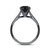 Round Simulated Cubic Zirconia Cathedral Wedding Ring 925 Sterling Silver Center Stone-(6mm)
