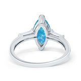 Art Deco Marquise Simulated Cubic Zirconia Engagement Ring 925 Sterling Silver