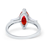 Art Deco Marquise Simulated Cubic Zirconia Engagement Ring 925 Sterling Silver