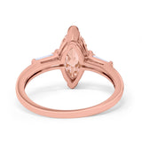 Art Deco Marquise Simulated Cubic Zirconia Engagement Ring 925 Sterling Silver
