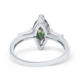 Art Deco Marquise Simulated Cubic Zirconia Engagement Ring 925 Sterling Silver