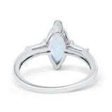 Art Deco Marquise Simulated Cubic Zirconia Engagement Ring 925 Sterling Silver