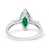 Marquise Art Deco Engagement Simulated Cubic Zirconia Ring 925 Sterling Silver