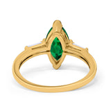 Marquise Art Deco Engagement Simulated Cubic Zirconia Ring 925 Sterling Silver