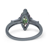 Marquise Art Deco Engagement Simulated Cubic Zirconia Ring 925 Sterling Silver