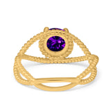 Braided Cable Split Engagement Ring Simulated Cubic Zirconia 925 Sterling Silver
