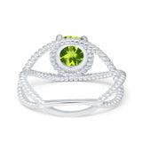 Braided Cable Split Engagement Ring Simulated Cubic Zirconia 925 Sterling Silver