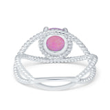 Braided Cable Split Engagement Ring Simulated Cubic Zirconia 925 Sterling Silver
