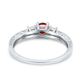 Three Stone Engagement Ring Round Simulated Cubic Zirconia 925 Sterling Silver