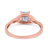 Emerald Cut Engagement Ring Simulated CZ 925 Sterling Silver