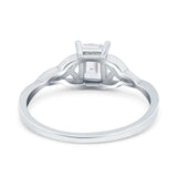 Emerald Cut Engagement Ring Simulated CZ 925 Sterling Silver