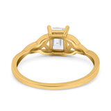 Emerald Cut Engagement Ring Simulated CZ 925 Sterling Silver