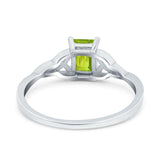 Engagement Ring Emerald Cut Simulated Cubic Zirconia Solid 925 Sterling Silver