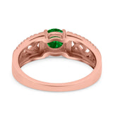 Split Celtic Engagement Ring Round Simulated Cubic Zirconia 925 Sterling Silver