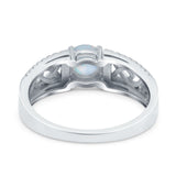 Split Celtic Engagement Ring Round Simulated Cubic Zirconia 925 Sterling Silver