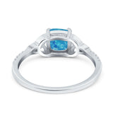 Cushion Cut Celtic Art Deco Wedding Engagement Bridal Ring Round Simulated Cubic Zirconia 925 Sterling Silver