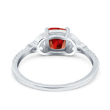 Cushion Cut Celtic Art Deco Wedding Engagement Bridal Ring Round Simulated Cubic Zirconia 925 Sterling Silver