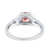 Cushion Cut Celtic Art Deco Wedding Engagement Bridal Ring Round Simulated Cubic Zirconia 925 Sterling Silver