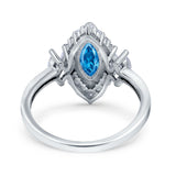 Marquise Vintage Wedding Ring Simulated Cubic Zirconia 925 Sterling Silver