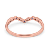 Marquise Curved Half Eternity Stackable Band Ring Simulated CZ 925 Sterling Silver