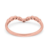 Marquise Curved Half Eternity Stackable Band Ring Simulated CZ 925 Sterling Silver
