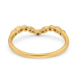 Marquise Curved Half Eternity Stackable Band Ring Simulated CZ 925 Sterling Silver