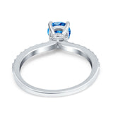 Art Deco Wedding Engagement Ring Simulated Cubic Zirconia Accent Vintage Bridal Ring Round 925 Sterling Silver
