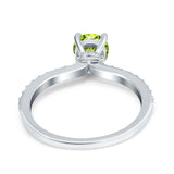 Art Deco Wedding Engagement Ring Simulated Cubic Zirconia Accent Vintage Bridal Ring Round 925 Sterling Silver