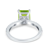 Cushion Cut Art Deco Vintage Engagement Wedding Bridal Ring Round Simulated Cubic Zirconia Accent 925 Sterling Silver