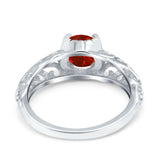 Art Deco Filigree Wedding Engagement Bridal Ring Round Simulated Cubic Zirconia 925 Sterling Silver