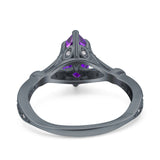Marquise Art Deco Wedding Bridal Ring Simulated Cubic Zirconia 925 Sterling Silver