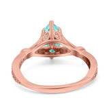 Marquise Art Deco Wedding Bridal Ring Simulated Cubic Zirconia 925 Sterling Silver