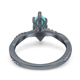 Infinity Twist Marquise Wedding Ring Simulated Cubic Zirconia 925 Sterling Silver