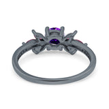 Marquise Wedding Ring Ruby Simulated Cubic Zirconia 925 Sterling Silver