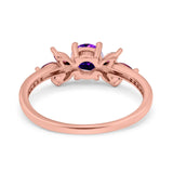 Marquise Wedding Ring Ruby Simulated Cubic Zirconia 925 Sterling Silver
