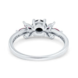 Marquise Wedding Ring Ruby Simulated Cubic Zirconia 925 Sterling Silver