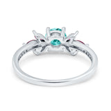 Marquise Wedding Ring Ruby Simulated Cubic Zirconia 925 Sterling Silver