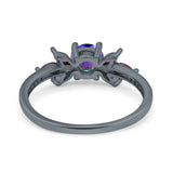 Marquise Wedding Ring Ruby Simulated Cubic Zirconia 925 Sterling Silver