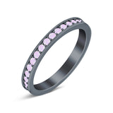 Full Eternity Stackable Band Wedding Ring Simulated CZ 925 Sterling Silver