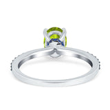 Oval Art Deco Engagement Ring Side Stone Simulated Blue Sapphire 925 Sterling Silver