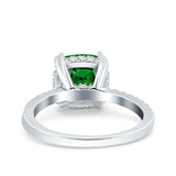 Half Eternity Art Deco Cushion Cut Wedding Engagement Bridal Ring Round Simulated Cubic Zirconia 925 Sterling Silver