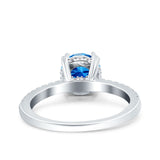 Art Deco Wedding Engagement Bridal Ring Half Eternity Round Simulated Cubic Zirconia 925 Sterling Silver