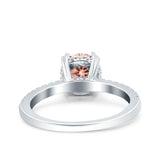 Art Deco Wedding Engagement Bridal Ring Half Eternity Round Simulated Cubic Zirconia 925 Sterling Silver