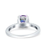 Art Deco Wedding Engagement Bridal Ring Half Eternity Round Simulated Cubic Zirconia 925 Sterling Silver